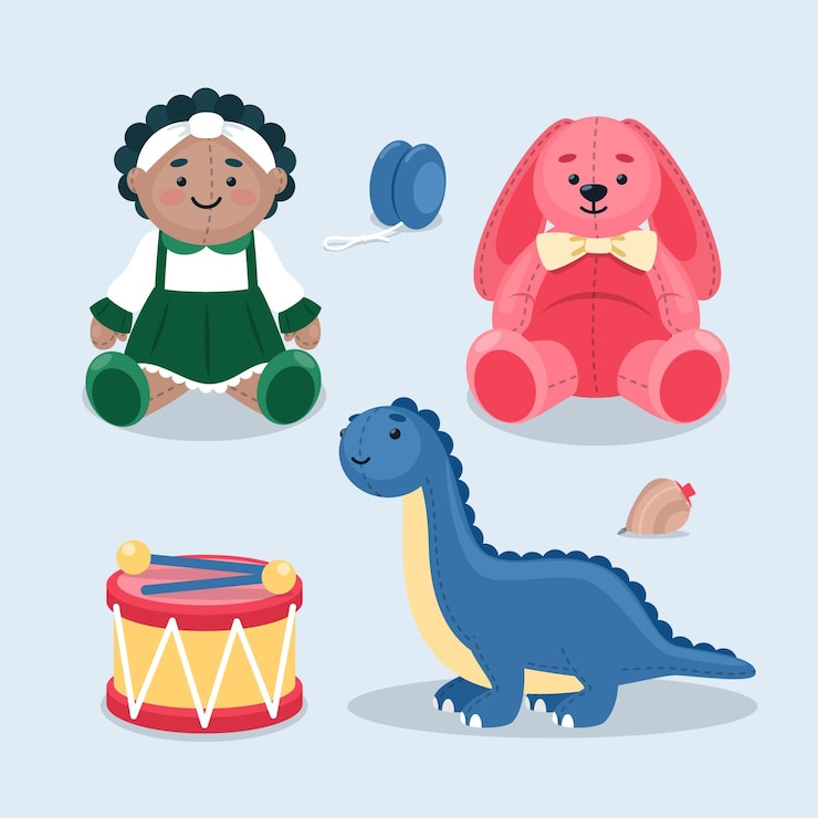 Free Vector flat christmas toys collection