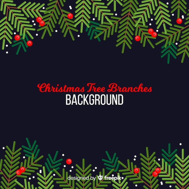 Free vector flat christmas tree branches backgound