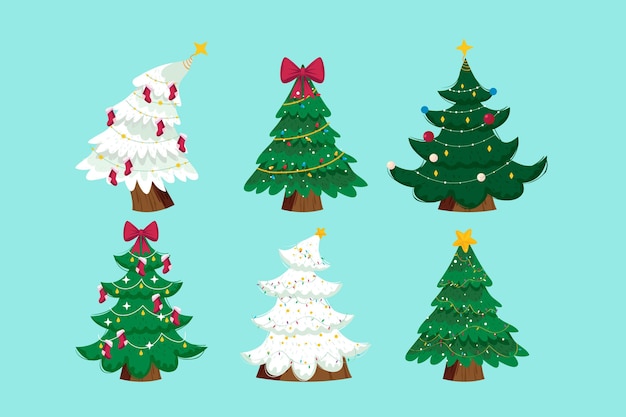 Flat christmas trees collection