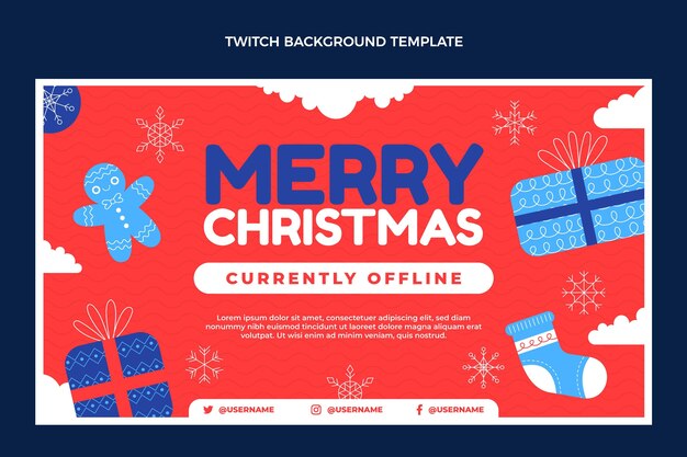 Flat christmas twitch background