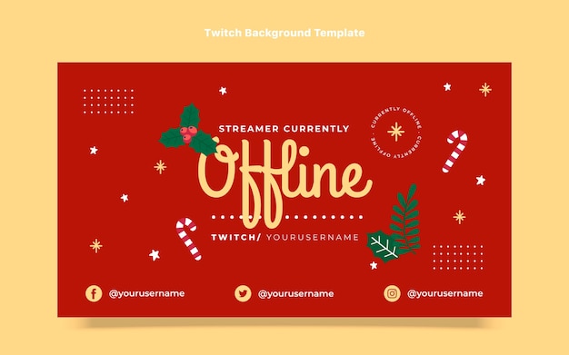 Flat christmas twitch background