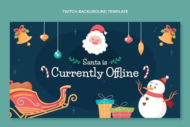 Flat christmas twitch background