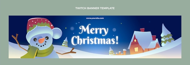 Free vector flat christmas twitch banner