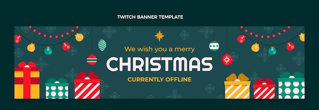 Flat christmas twitch banner