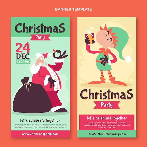 Free vector flat christmas vertical banners set