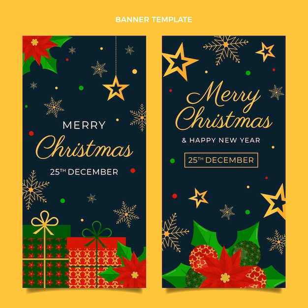 Free vector flat christmas vertical banners set