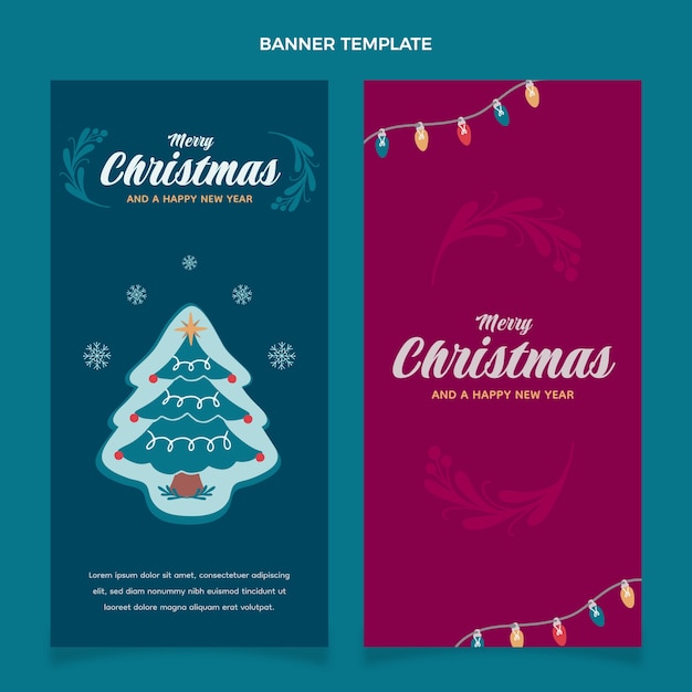 Free vector flat christmas vertical banners set