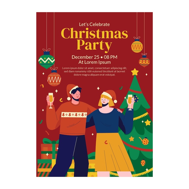 Christmas Vertical Party Poster Template