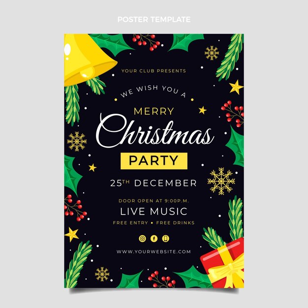 Free vector flat christmas vertical poster template