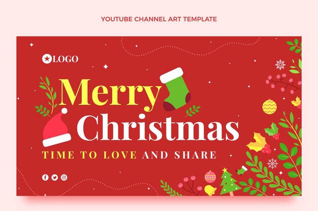 플랫 크리스마스 youtube 채널 아트