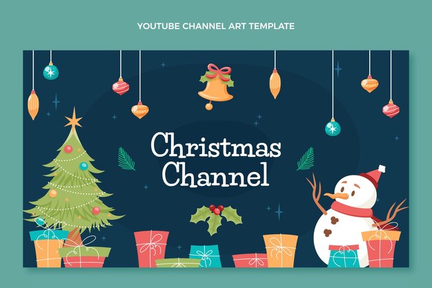 Flat christmas youtube channel art