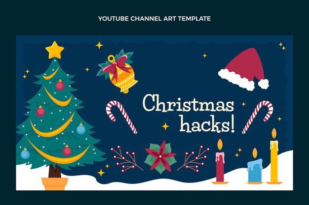 Flat christmas youtube channel art