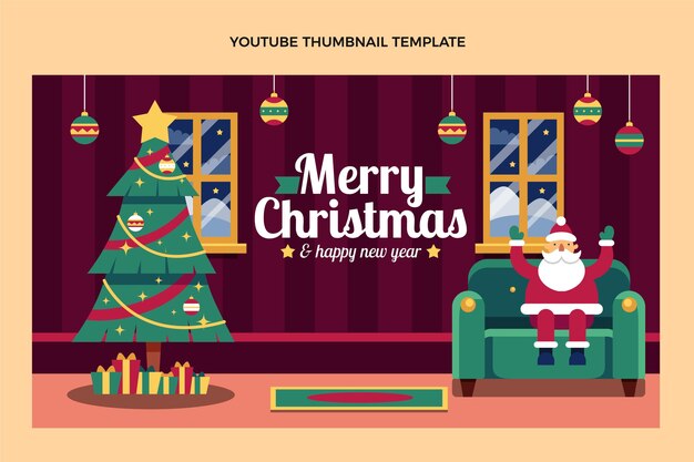 플랫 크리스마스 유튜브 미리보기 이미지