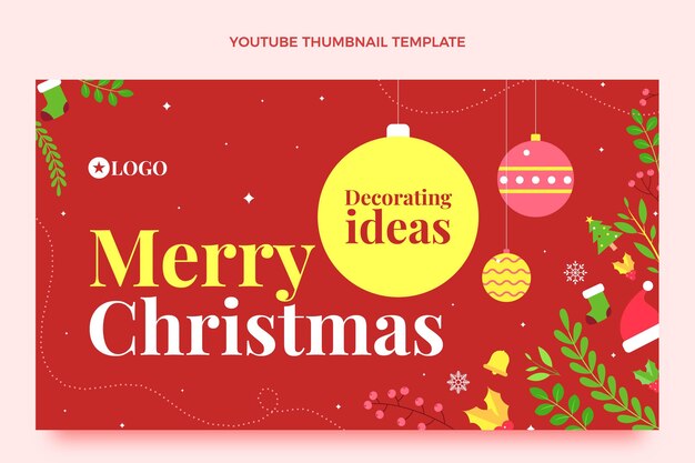 Flat christmas youtube thumbnail