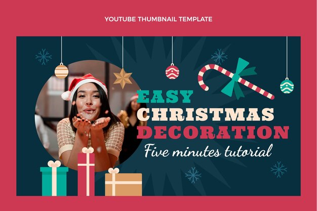 Flat christmas youtube thumbnail