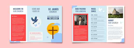 Free vector flat church brochure