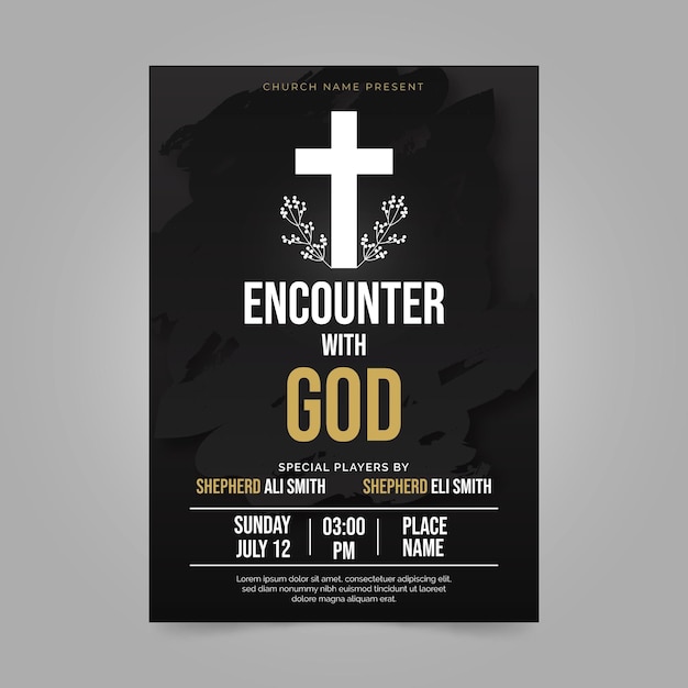 Flat church flyer template