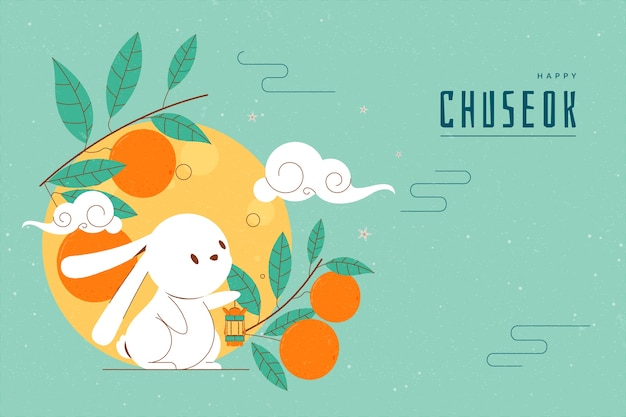 Free vector flat chuseok festival background