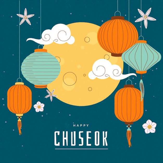 Free vector flat chuseok festival illustration