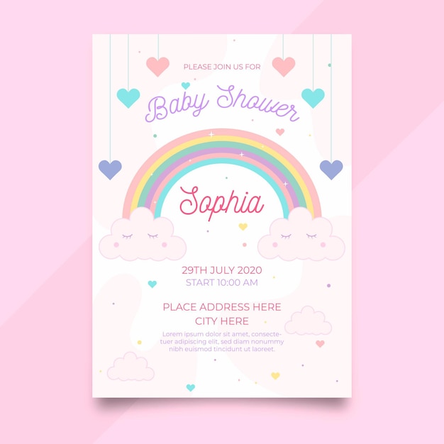 Flat chuva de amor baby shower invitation