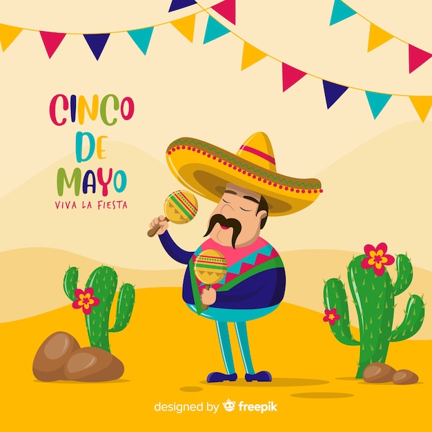 Flat cinco de mayo background