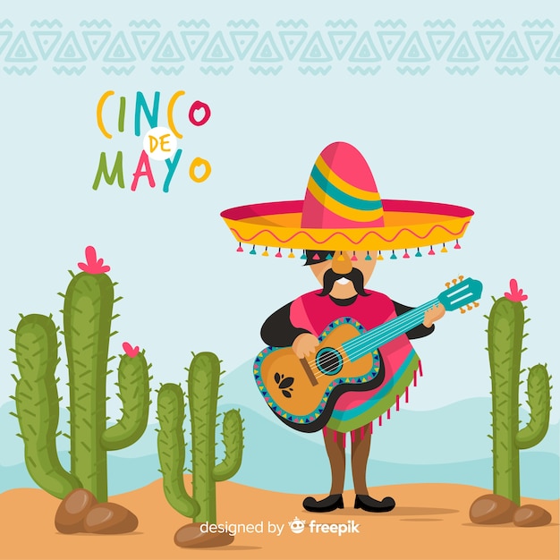 Flat cinco de mayo background