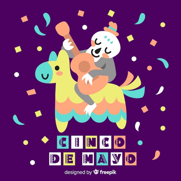 Free vector flat cinco de mayo background