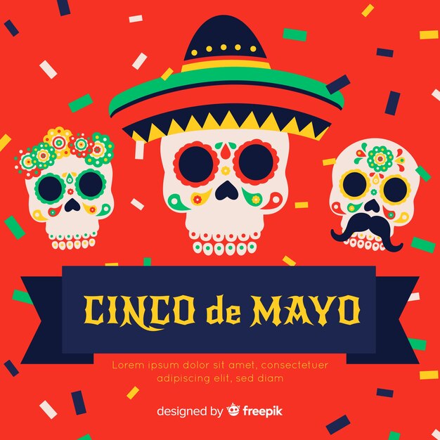 Flat cinco de mayo background