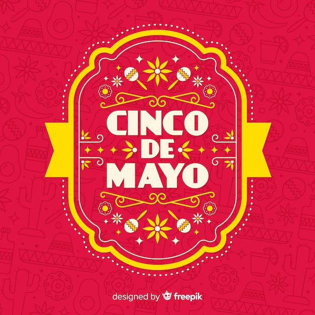 Free vector flat cinco de mayo background