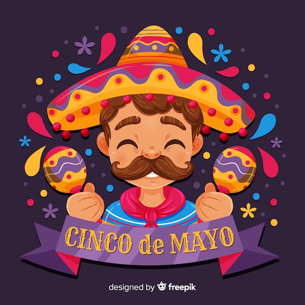 Free vector flat cinco de mayo background