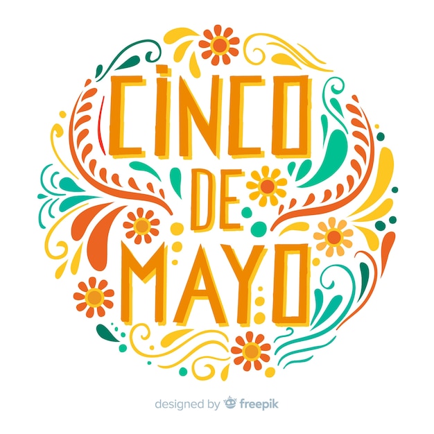 Vettore gratuito piatto cinco de mayo sfondo