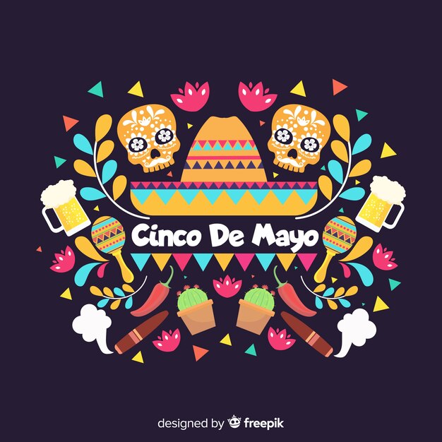 Flat cinco de mayo background