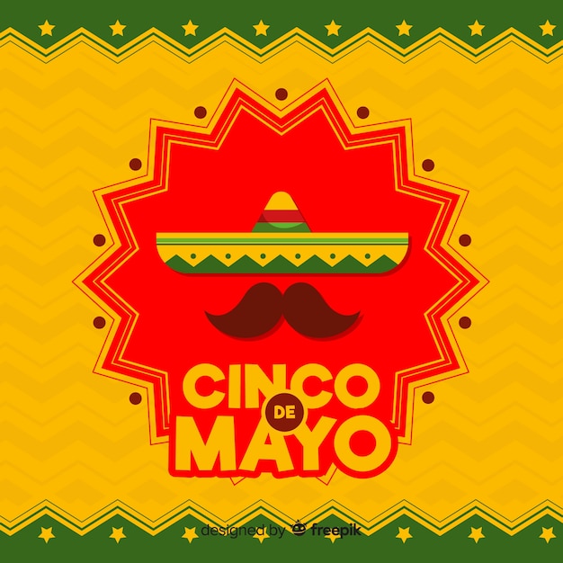 Free vector flat cinco de mayo background