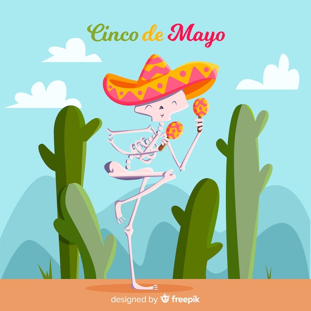 Free vector flat cinco de mayo background