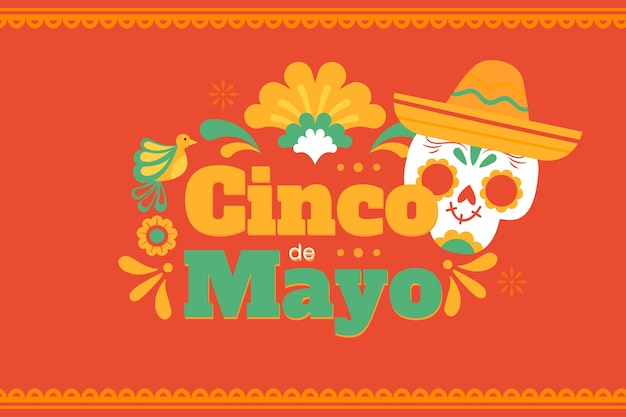 플랫 cinco de mayo 배경