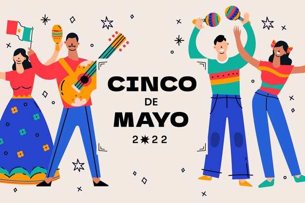 플랫 cinco de mayo 배경