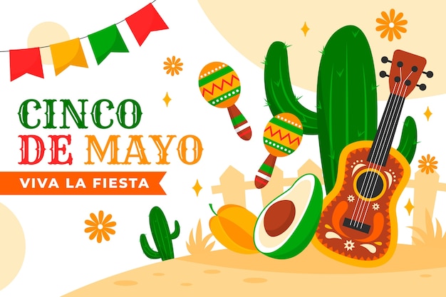 플랫 cinco de mayo 배경