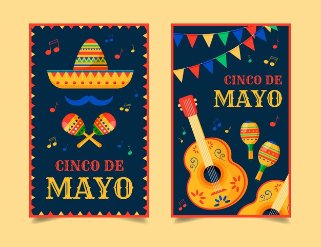 Set di banner piatto cinco de mayo