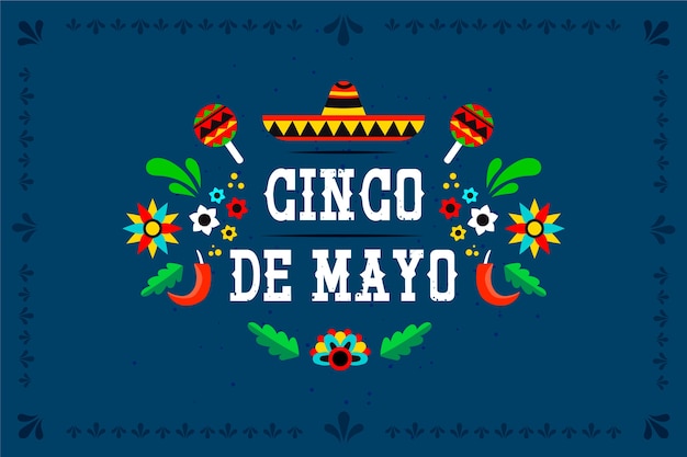 Concetto di cinco de mayo piatto