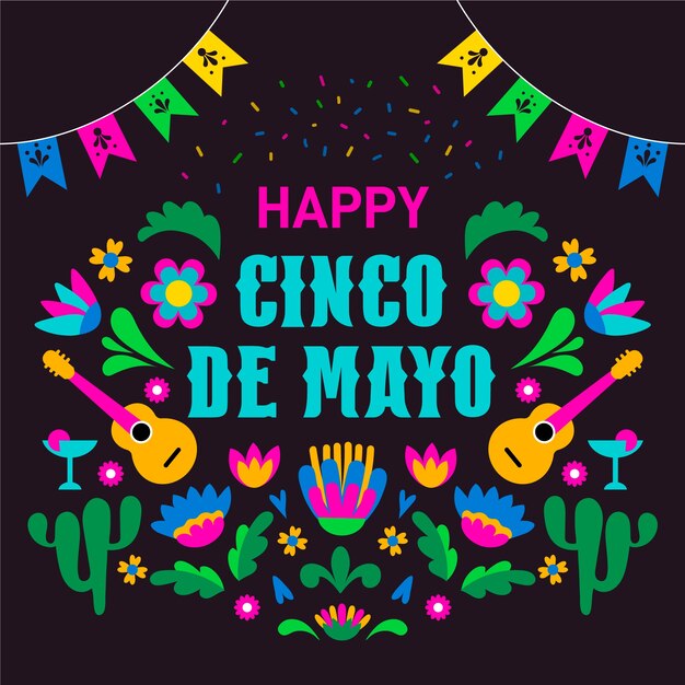 Flat cinco de mayo concept