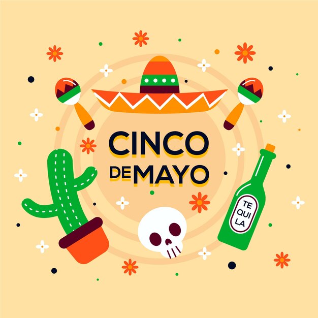 Flat cinco de mayo concept