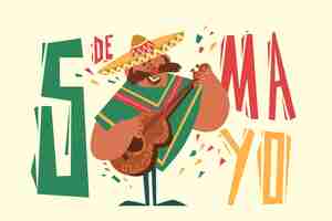 Vettore gratuito concetto di cinco de mayo piatto