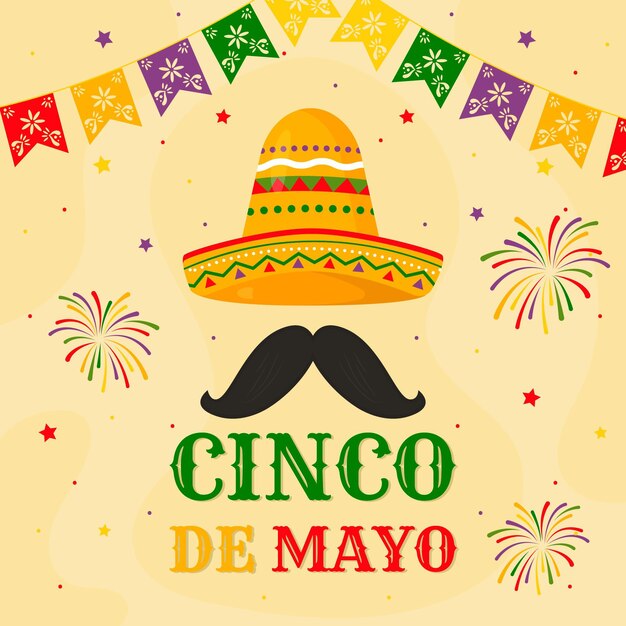 플랫 cinco de mayo 그림