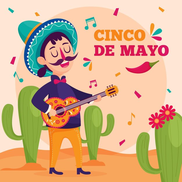 Flat cinco de mayo illustration