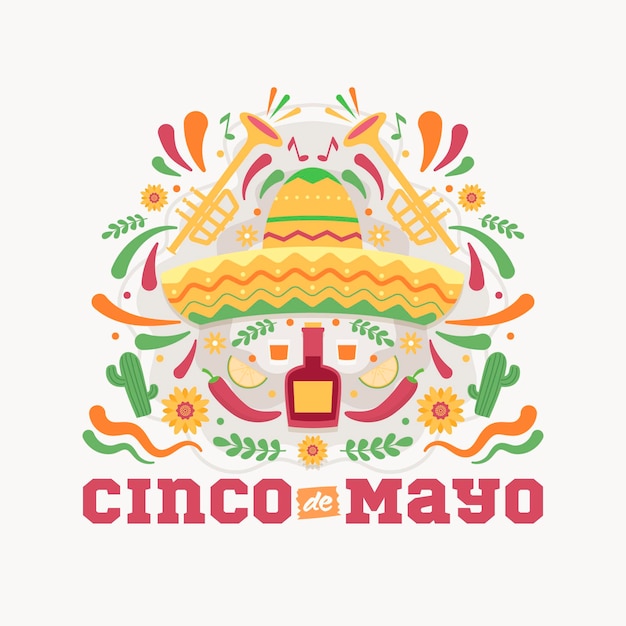 Flat cinco de mayo illustration