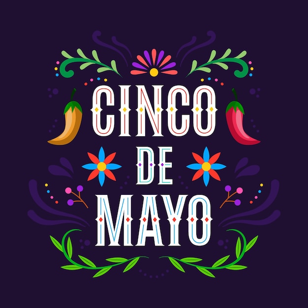 플랫 cinco de mayo 그림