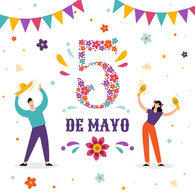 Flat cinco de mayo illustration