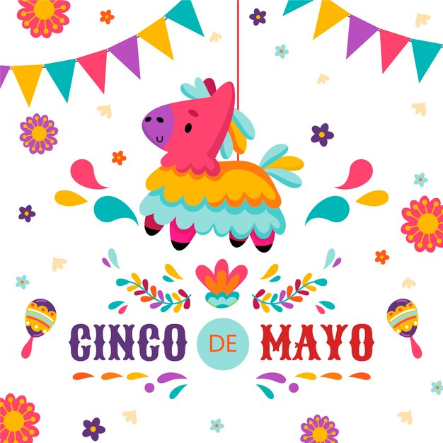 플랫 cinco de mayo 그림