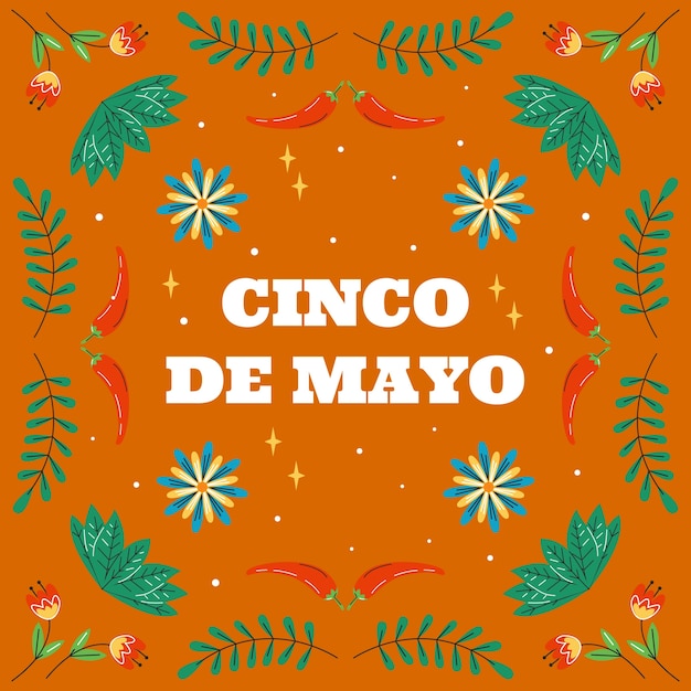 플랫 cinco de mayo 그림