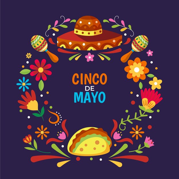 Flat cinco de mayo illustration